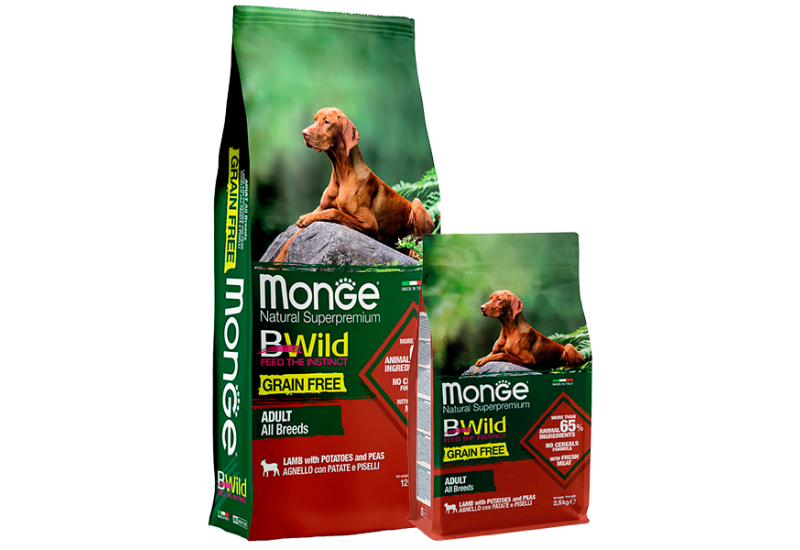 Monge Dog  Bwild Grain Free All Breeds Adult ягня