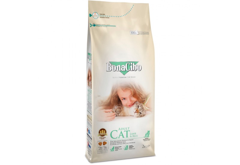 BonaCibo Adult Cat Lamb&Rice-для дорослих кішок всіх порід з чутливим шлунком 