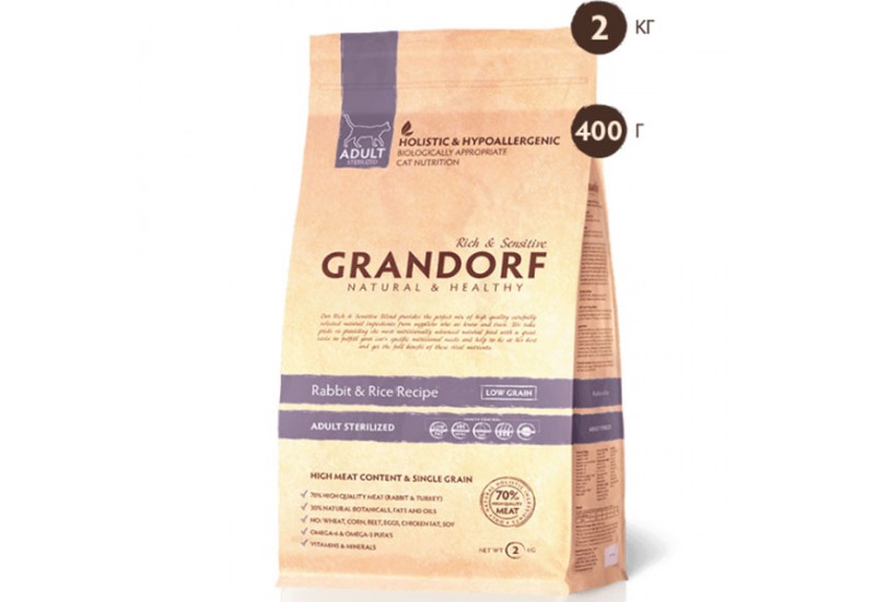 Grandorf Rabbit & Rice Adult Sterilized Cat