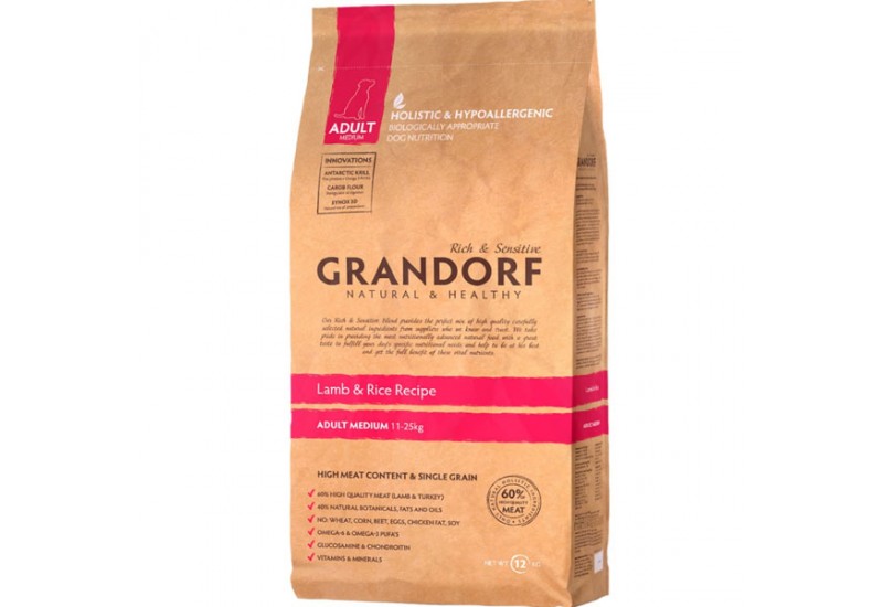 Grandorf Lamb & Rice Adult Medium Breed-ЯГНЯ З РИСОМ ДЛЯ ДОРОСЛИХ СОБАК СЕРЕДНІХ ПОРІД